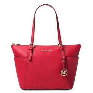 Michael Kors Jet Set Top-Zip Saffiano Bag