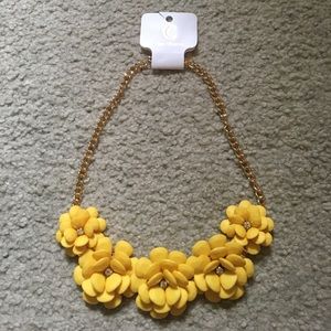 Charming Charlie Yellow Flower Collar Necklace
