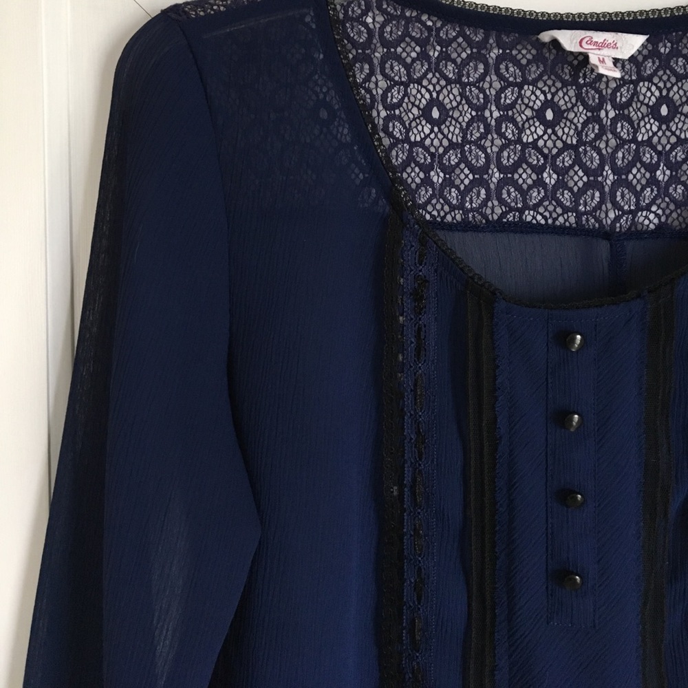 Candie's sheer romantic blouse