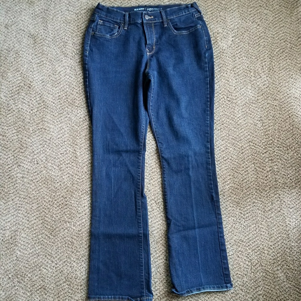 Size 12 long dark wash blue jeans