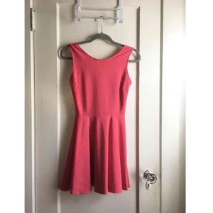 Pink Strappy Back Skater Dress