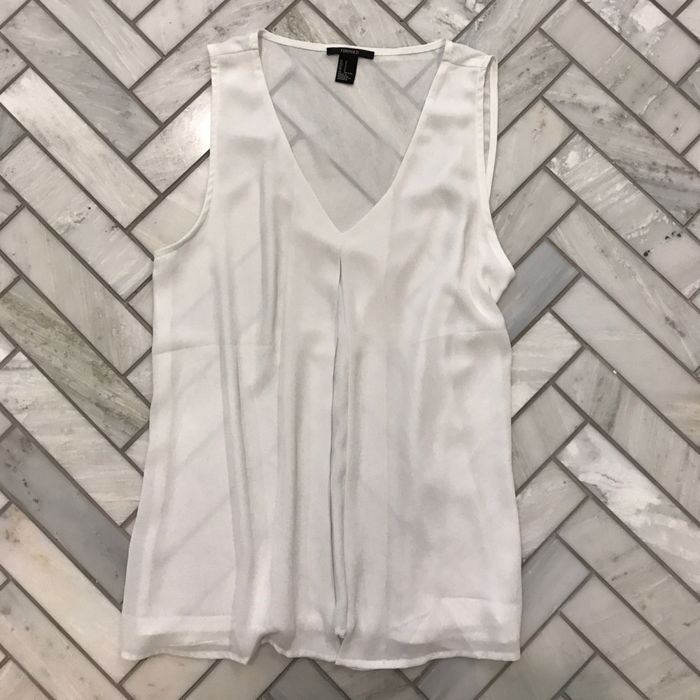 Forever 21 white silky shell.