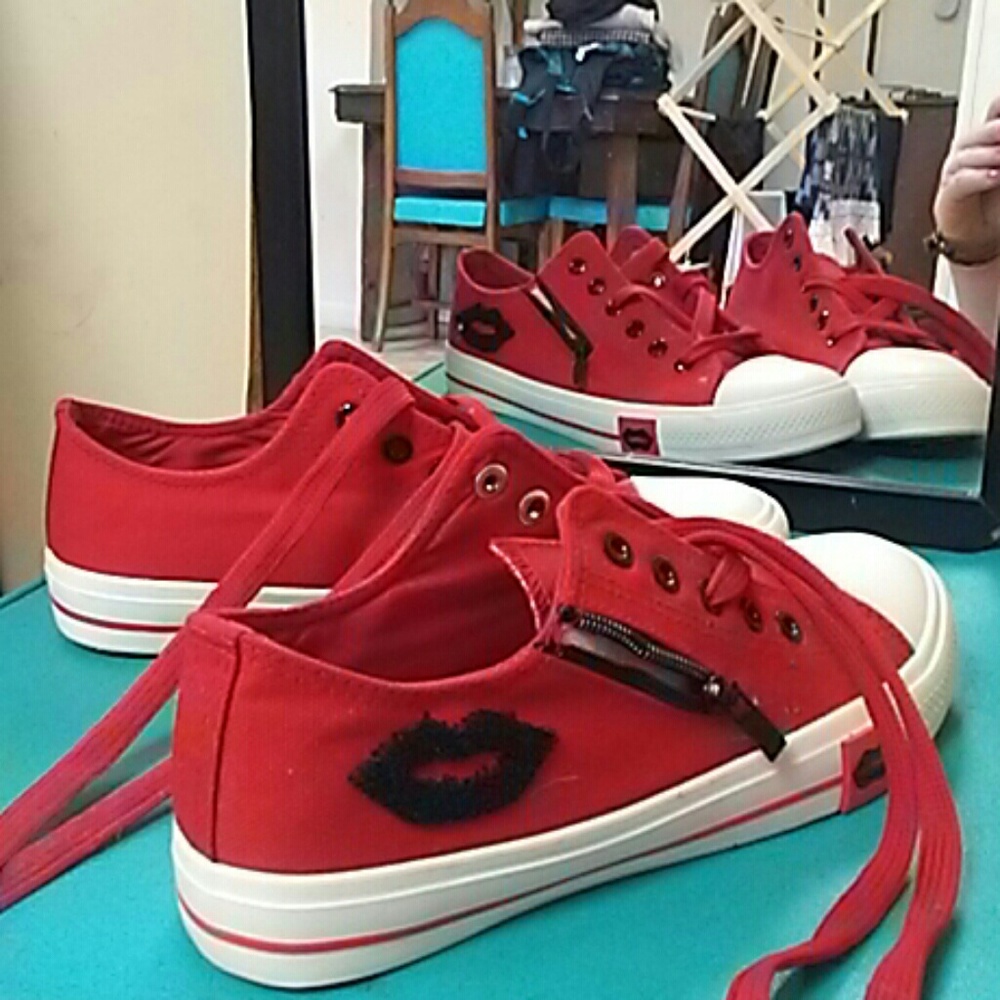 Red sneakers
