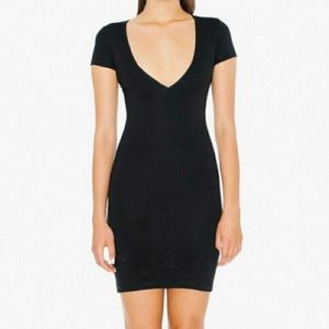 Black V-Neck Mini Dress