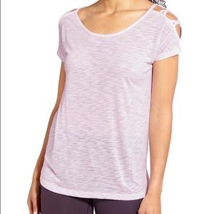 Athleta Mind Over Mat Tee, Cherub Pink, size XXS.