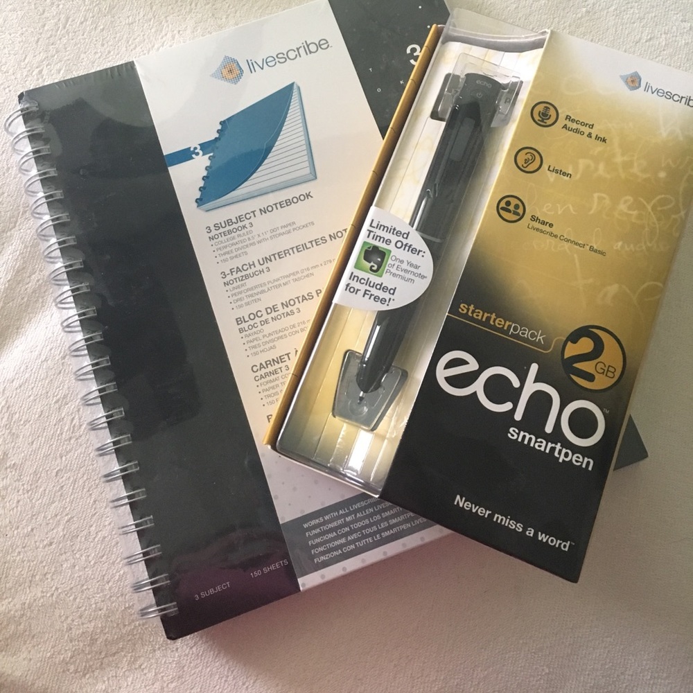 Livescribe pen and notebook