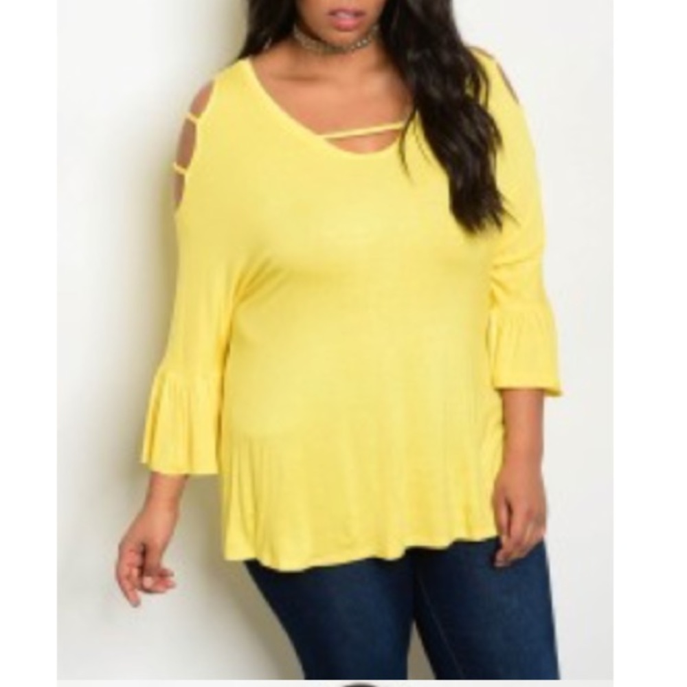 🛍Sale Plus - size-Cold Shoulder Cutout