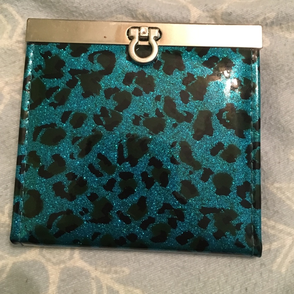 Blue Sparkly Cheetah Print Wallet