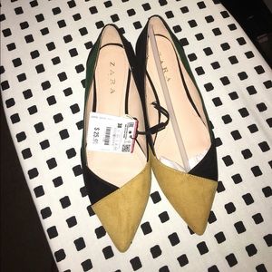 Zara color blocked flats
