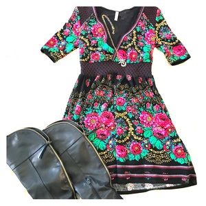 Free People Black Floral Sweater Dress