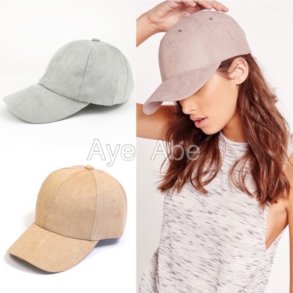 New FAUX SUEDE BASEBALL CAp - Picture 2 of 5