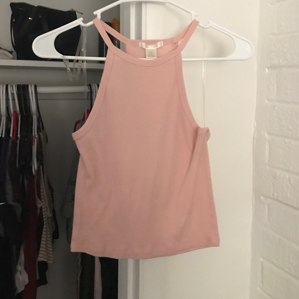 Baby pink knitted crop top