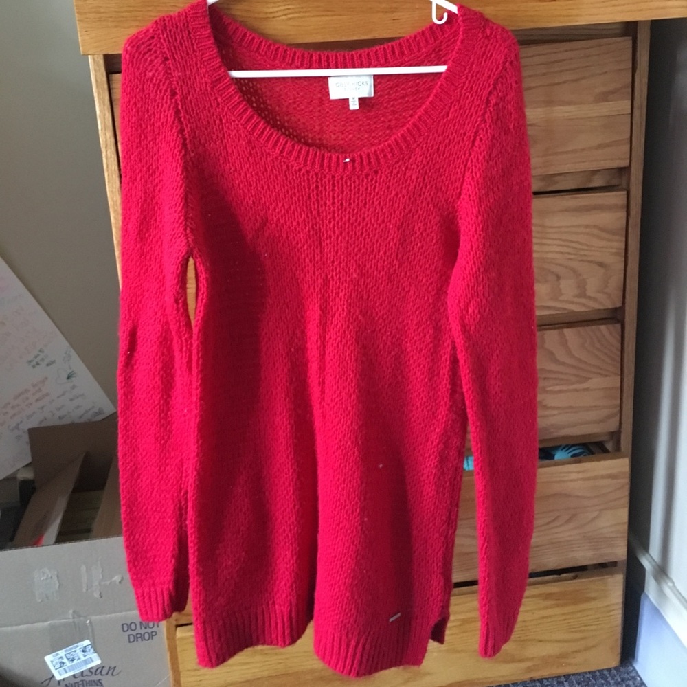 ABERCOMBIE RED KNIT SWEATER