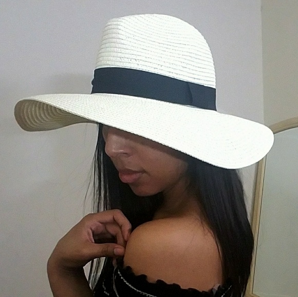 ❗LAST ONE❗HANNAH BLACK TRIM FLOPPY HAT - Picture 4 of 5