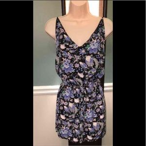 Women's print keyhole back short romper