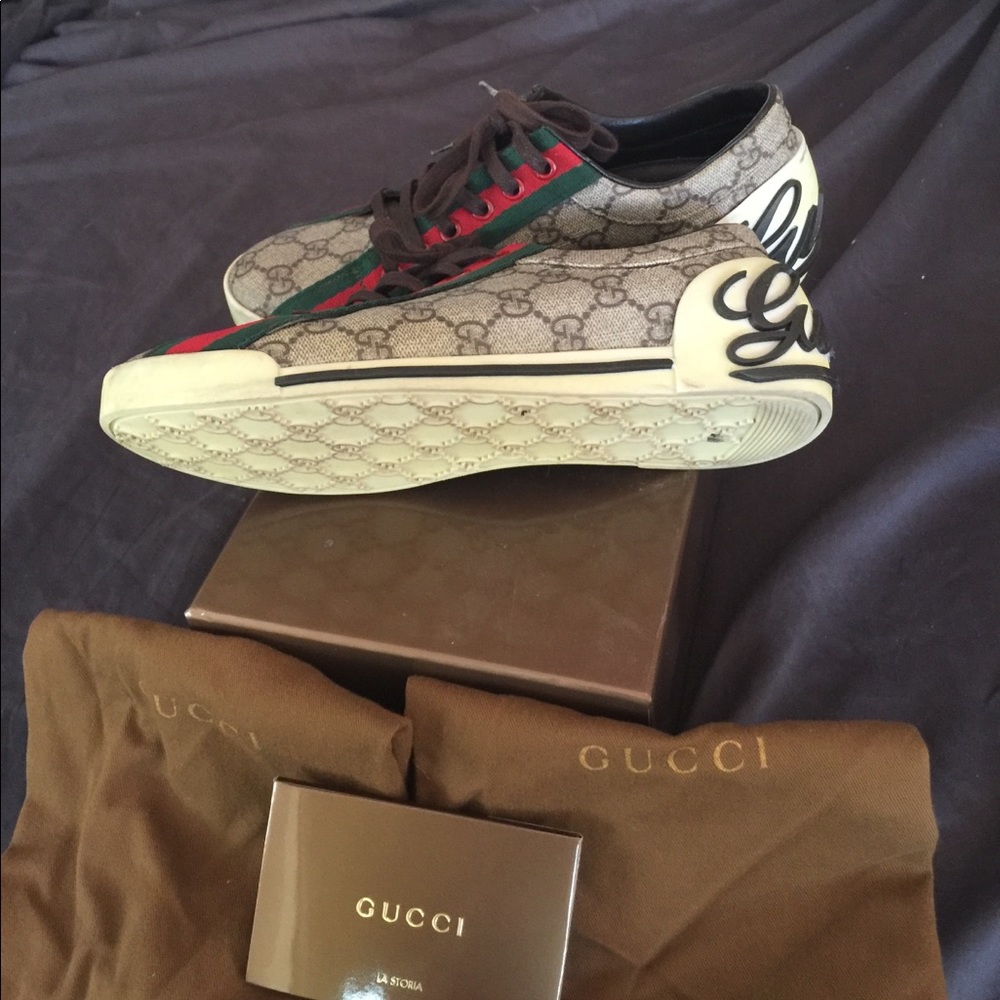 Authentic Gucci designer tennis shoe