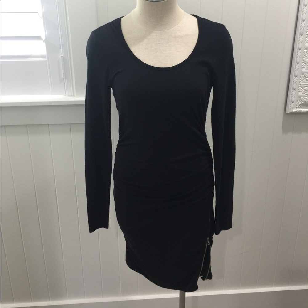 Splendid Brand ruched zipper dress