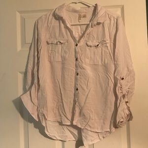 White Button Down Top Size XL