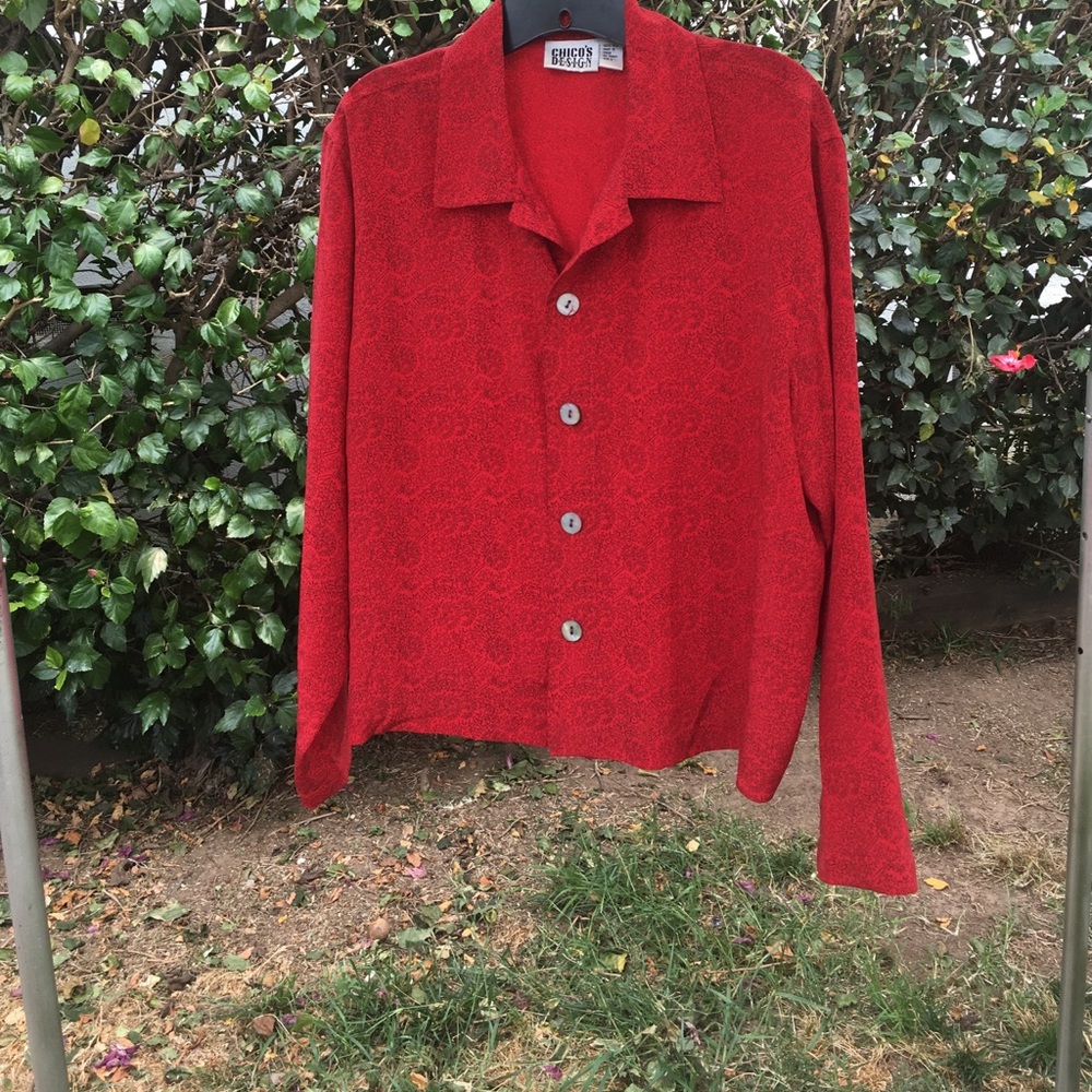 Chico's Design 100% Silk Button Down Blouse