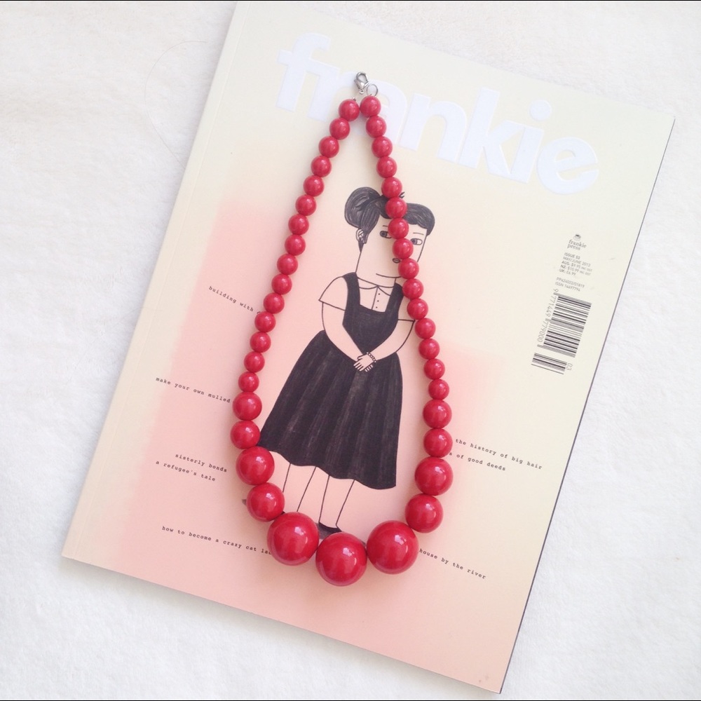 Red beaded necklace