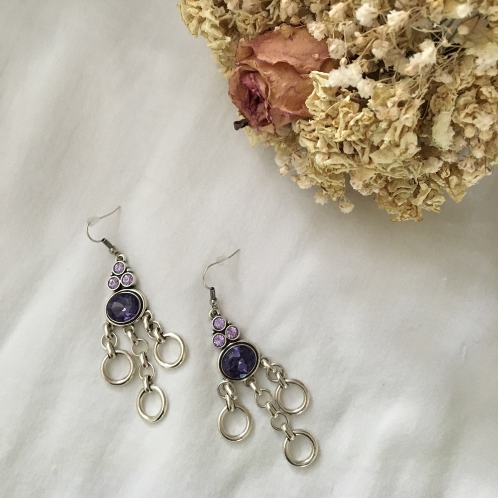 Jewelmint purple chandelier earrings