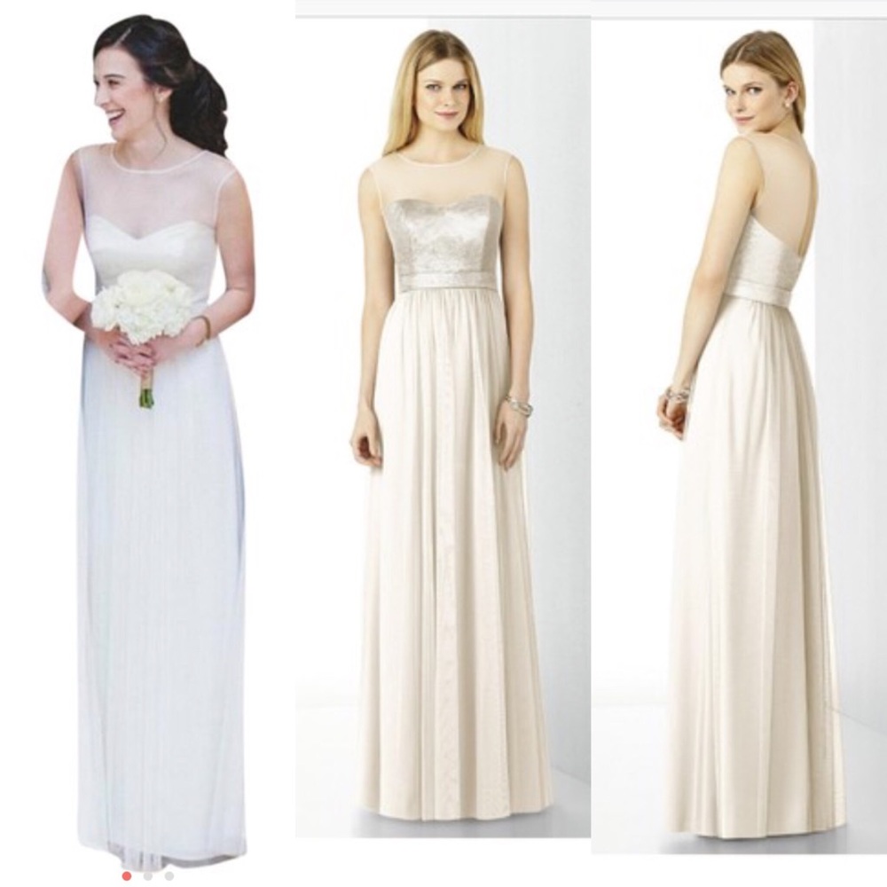 Bridesmaid dress, After Six, Ivory Chiffon, size 2