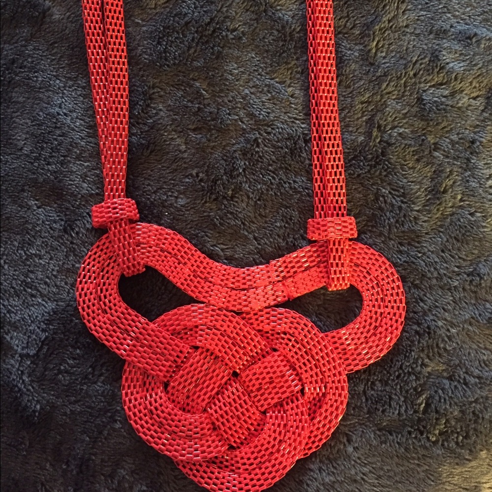Sassy Woven Red Necklace