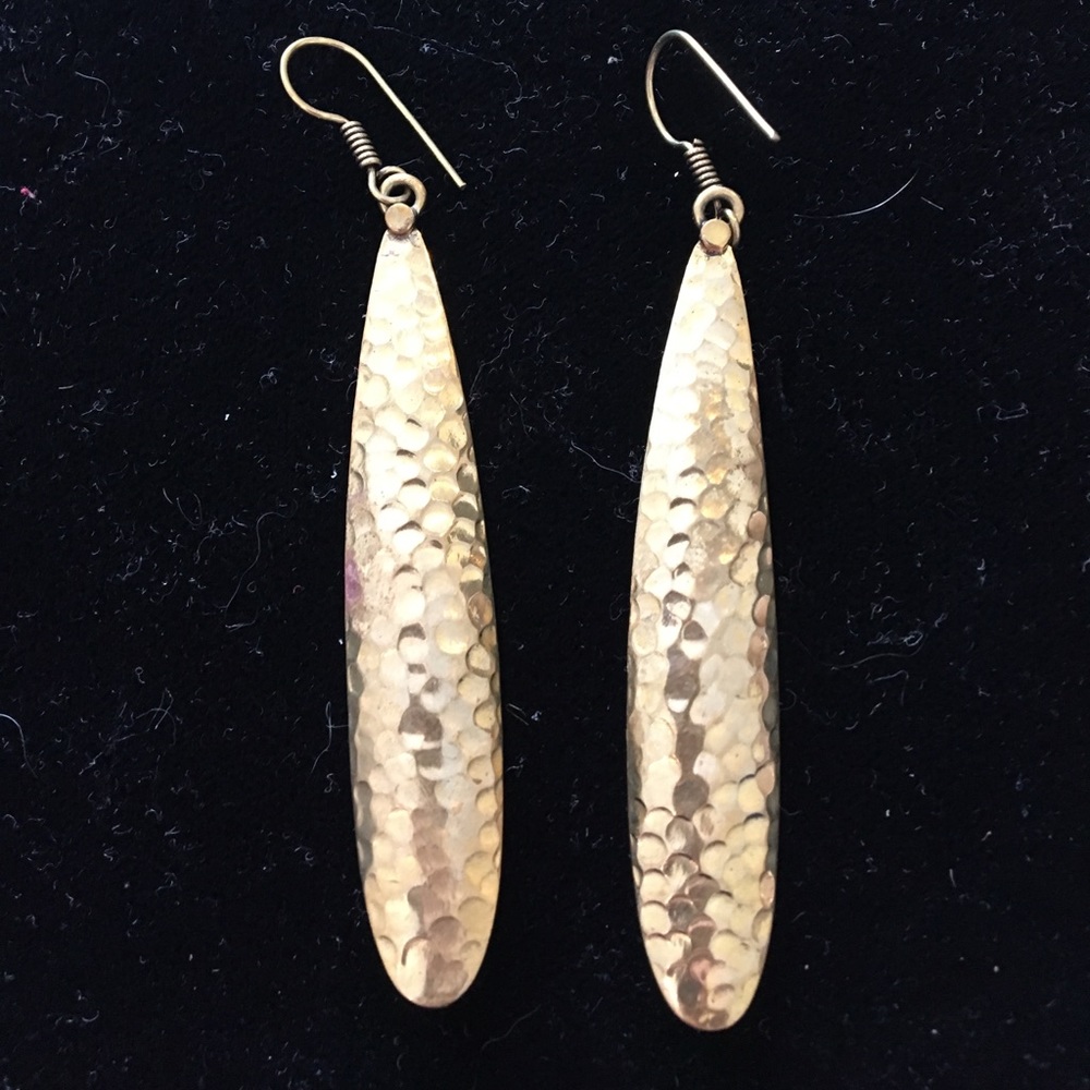 Long Brass Earrings