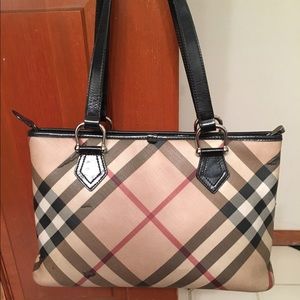 Burberry Nova Check Coated Canvas Shopper Tote Bag