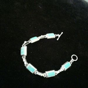 Sterling silver and turquoise bracelet