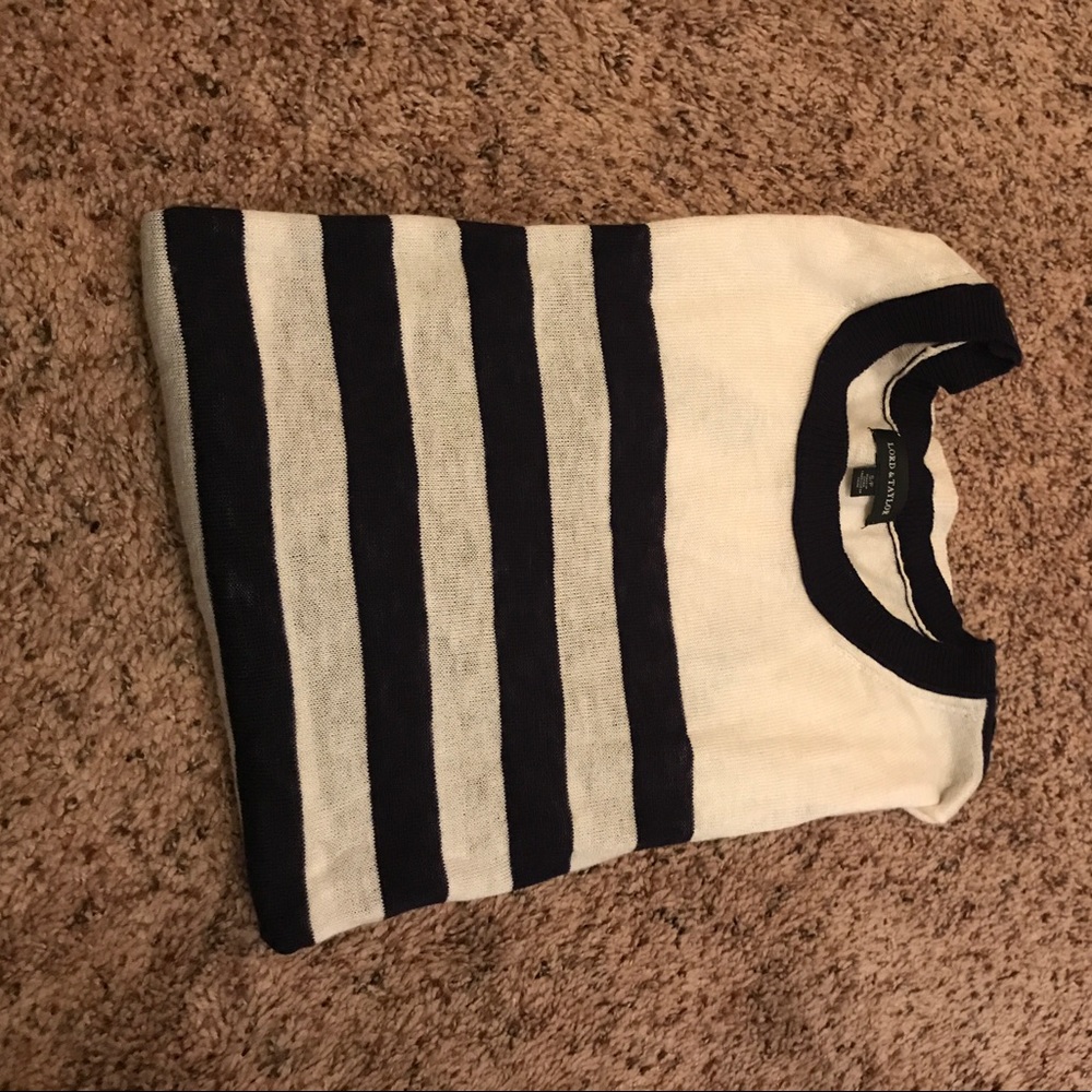 Navy and cream Lord and Taylor sweater