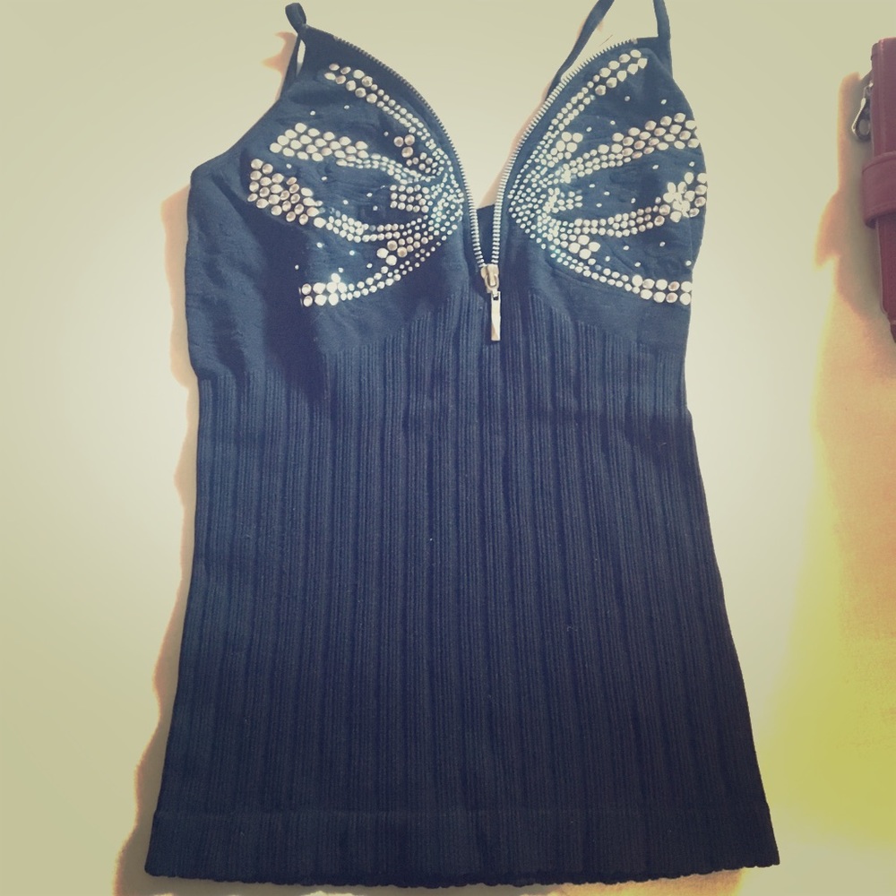 Black bedazzled top