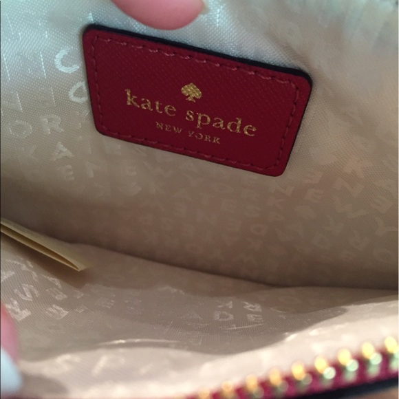 New Authentic kate spade red leather wristlet - Picture 2 of 3