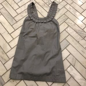 J. Crew ruffle top. Criss cross back. Side zip.