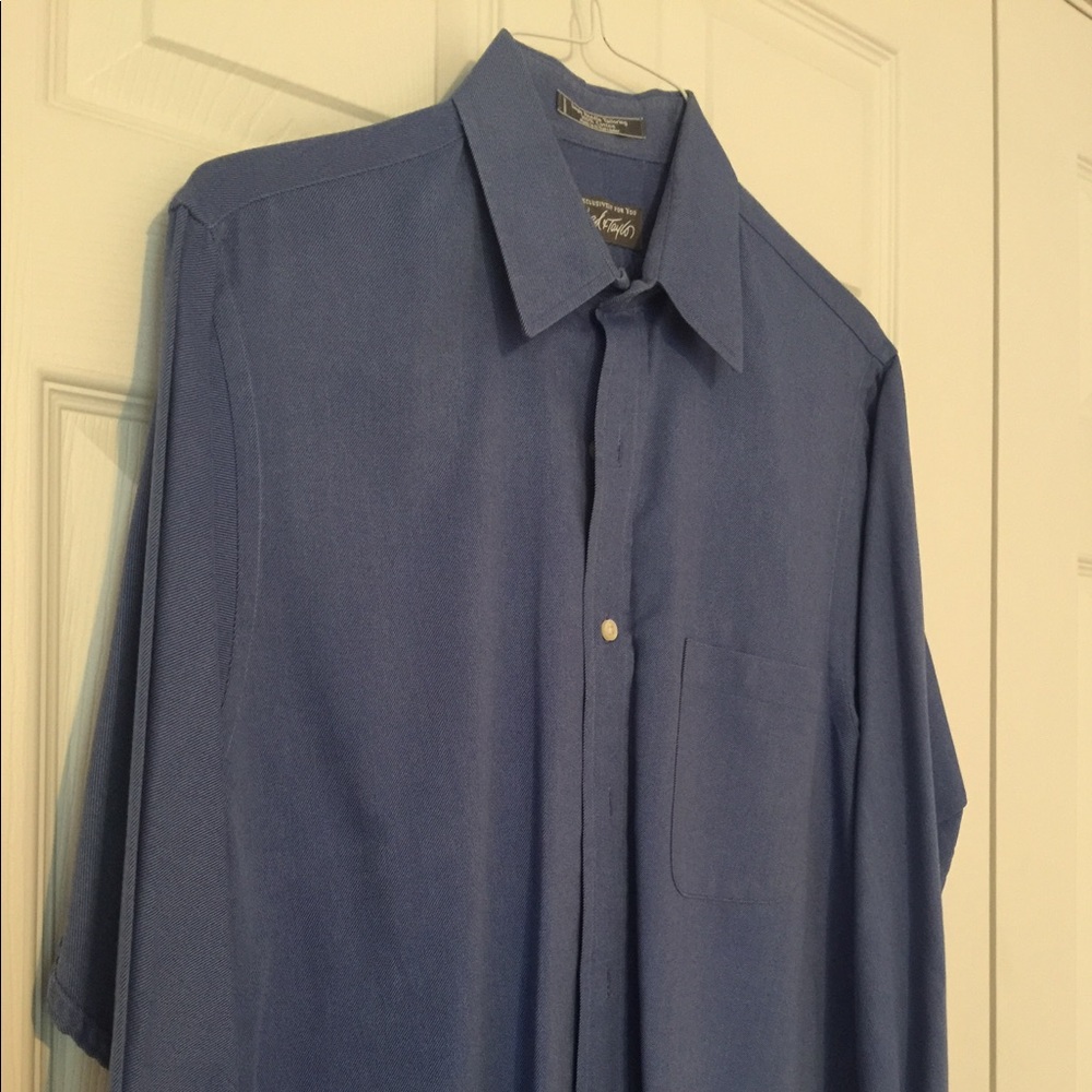 Men's Dresden-blue French cuff dress shirt