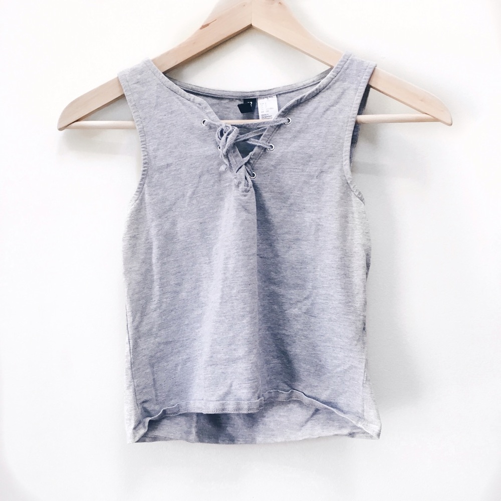 Cropped V Cut Tank Top