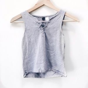 Cropped V Cut Tank Top