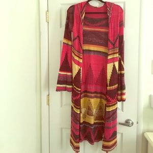 Free people long Aztec sweater
