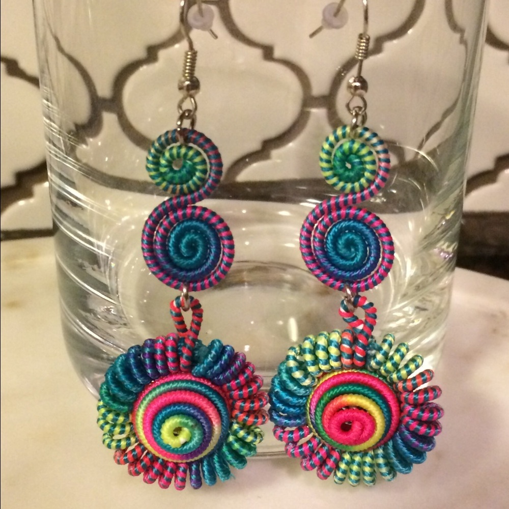 Festival Pom Pom Tassel Earrings.