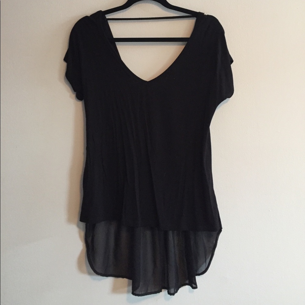 Black top sheer bottom back