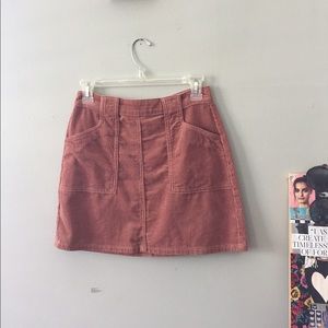 Pink Corduroy Skirt