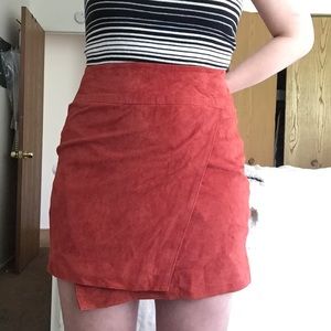 FOREVER 21 Red Suede Skirt