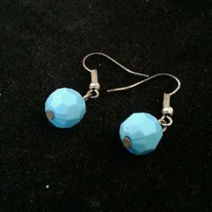 Blue acrylic faceted earrings
