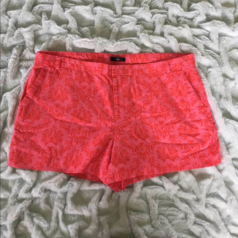 Gap Damask Print Pink & Orange Shorts, 14, New