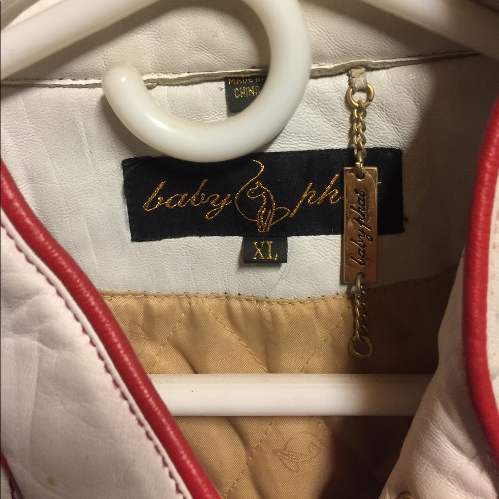 White/Red Leather Jacket - Picture 2 of 3