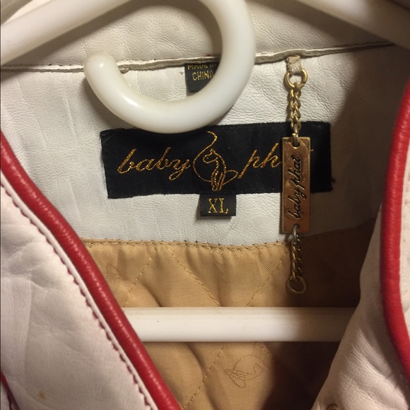 White/Red Leather Jacket - Picture 2 of 3