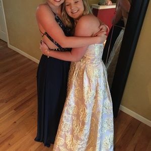 Beautiful lavender and gold prom dress