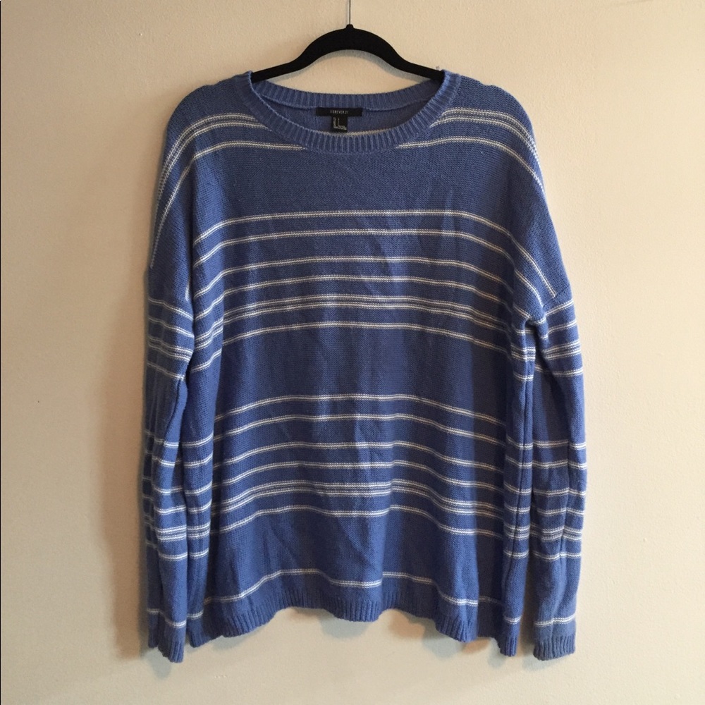 Blue sweater with stripes