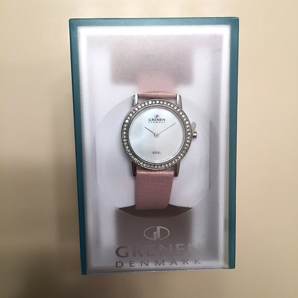 NEW genuine leather and steel watch