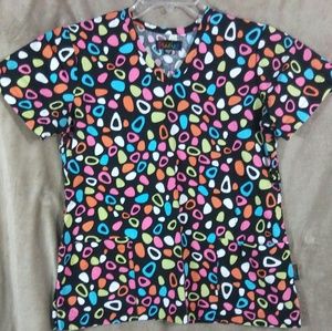 Colorful scrub top
